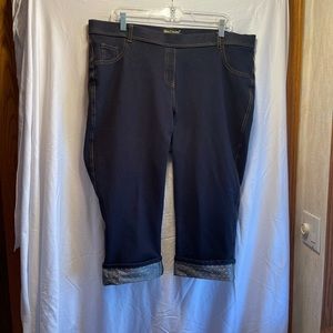 Like an Angel 3X silver studded crop stretch blue jeans